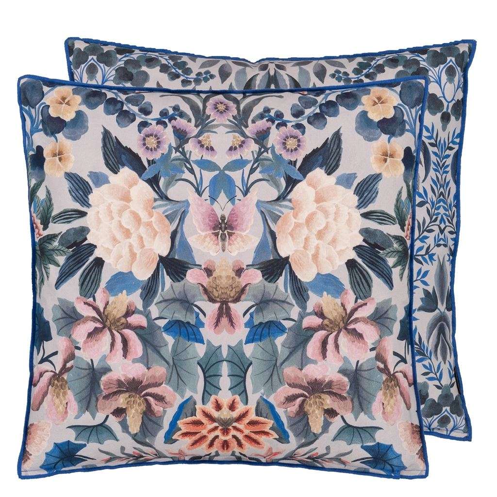 ikebana damask slate blue designers guild