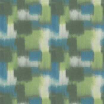 Designers Guild Carrés Ombrés Moss, groene linnen meubelstof met vierkante kleurvlakken en zachte ombré-overgangen. DSCO.NL