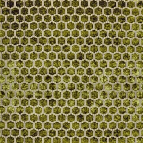 Meubelstof met fluwelen zeshoeken Manipur moss van Designers Guild