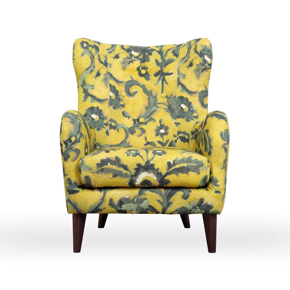 oorfauteuil in de stof guerbois