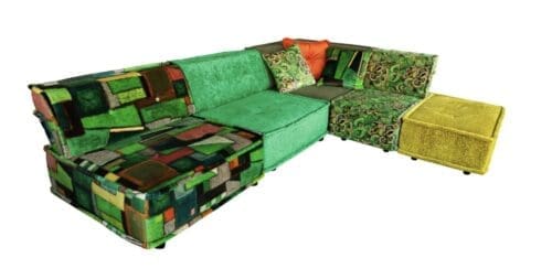 Eclectische inrichting met de bank Raku Patchwork