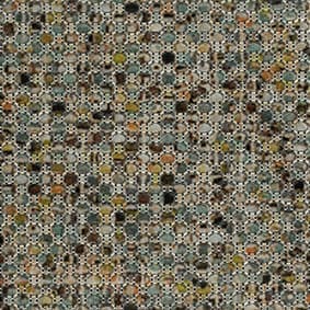 Osborne & Little Ariani Multi velvet meubelstof uit de Serenissima collectie met verfijnd geometrisch dessin in natuurlijke en warme tinten.