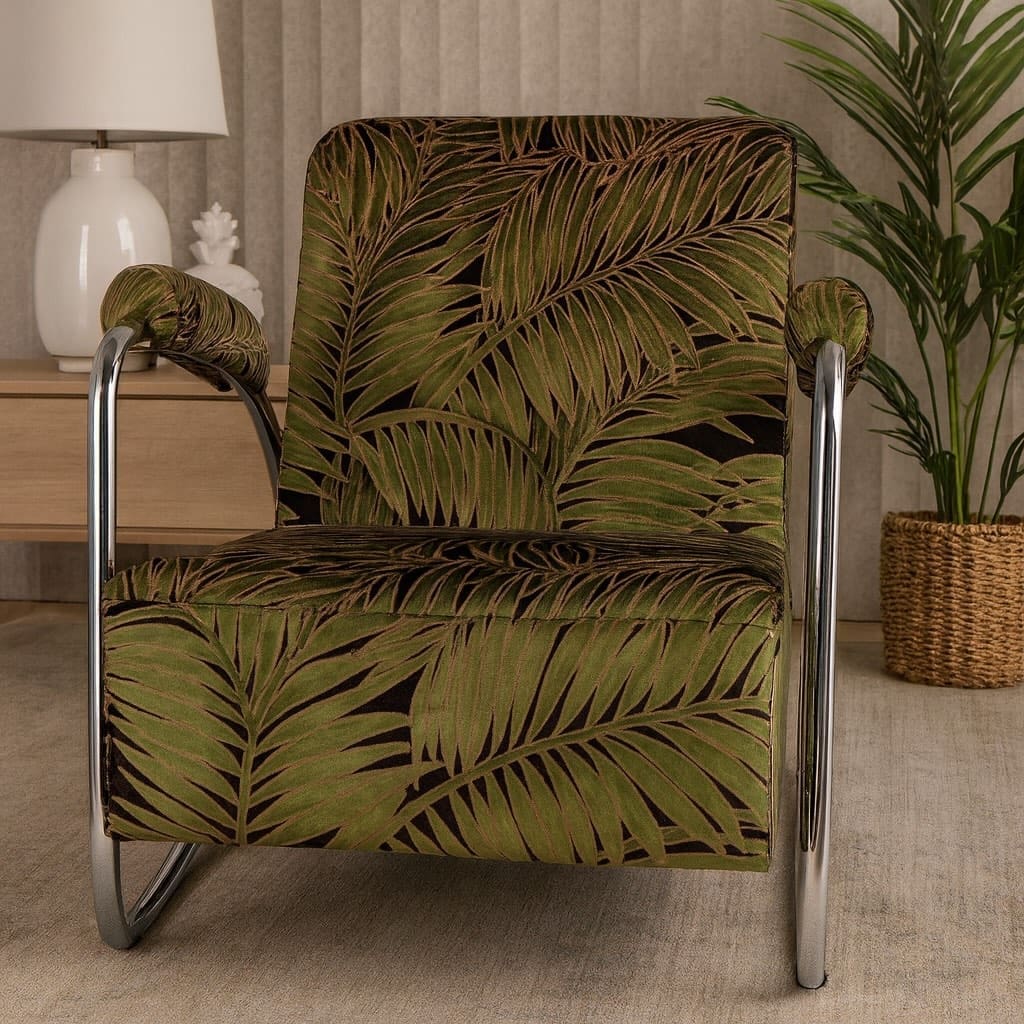 Groene meubels: Dyker 20 fauteuil in Velours Cycas