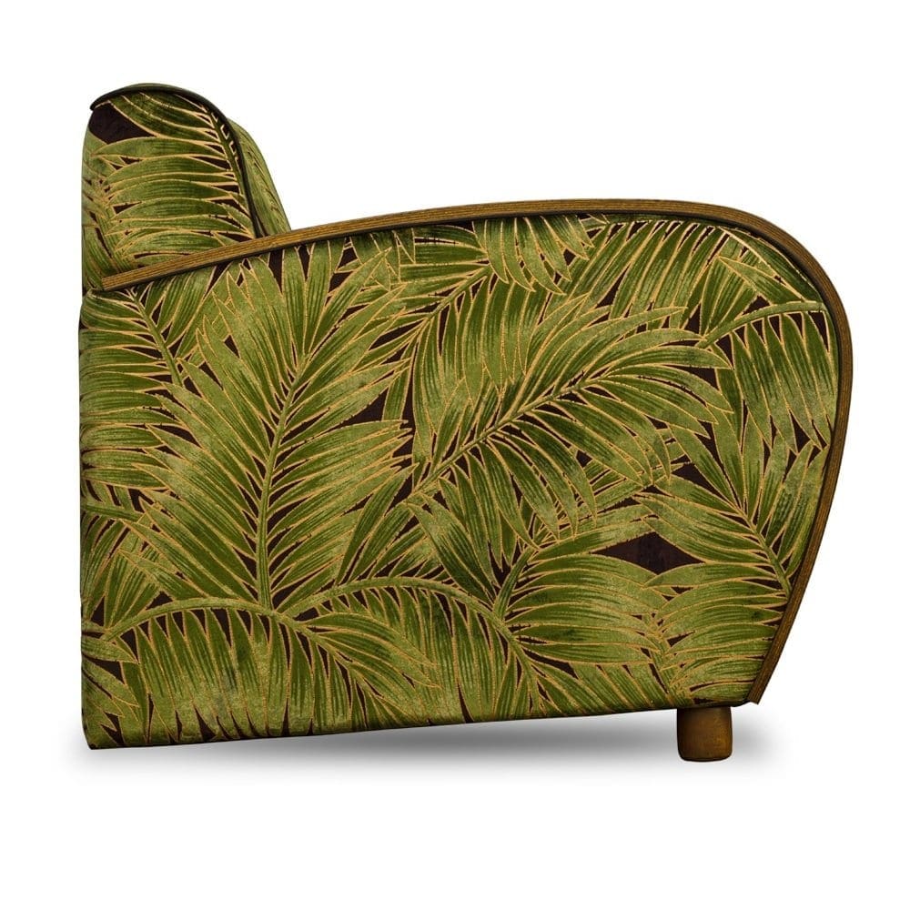 art deco stoel met decoratieve stof van nobilis