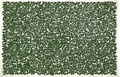 groen vloerkleed met bladeren van christian lacroix