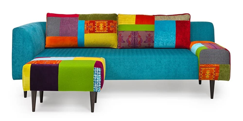 patchfield 6 blauw met patchwork blauwe bank met patchwork